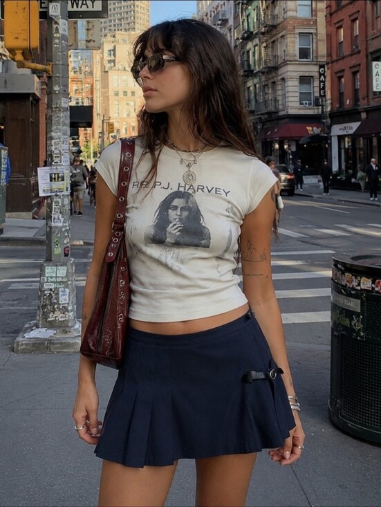 Brandy Melville Dresses & Skirts - Brandy Melville Black Two Tab Pleated Dark Academia Mini Skirt One Size